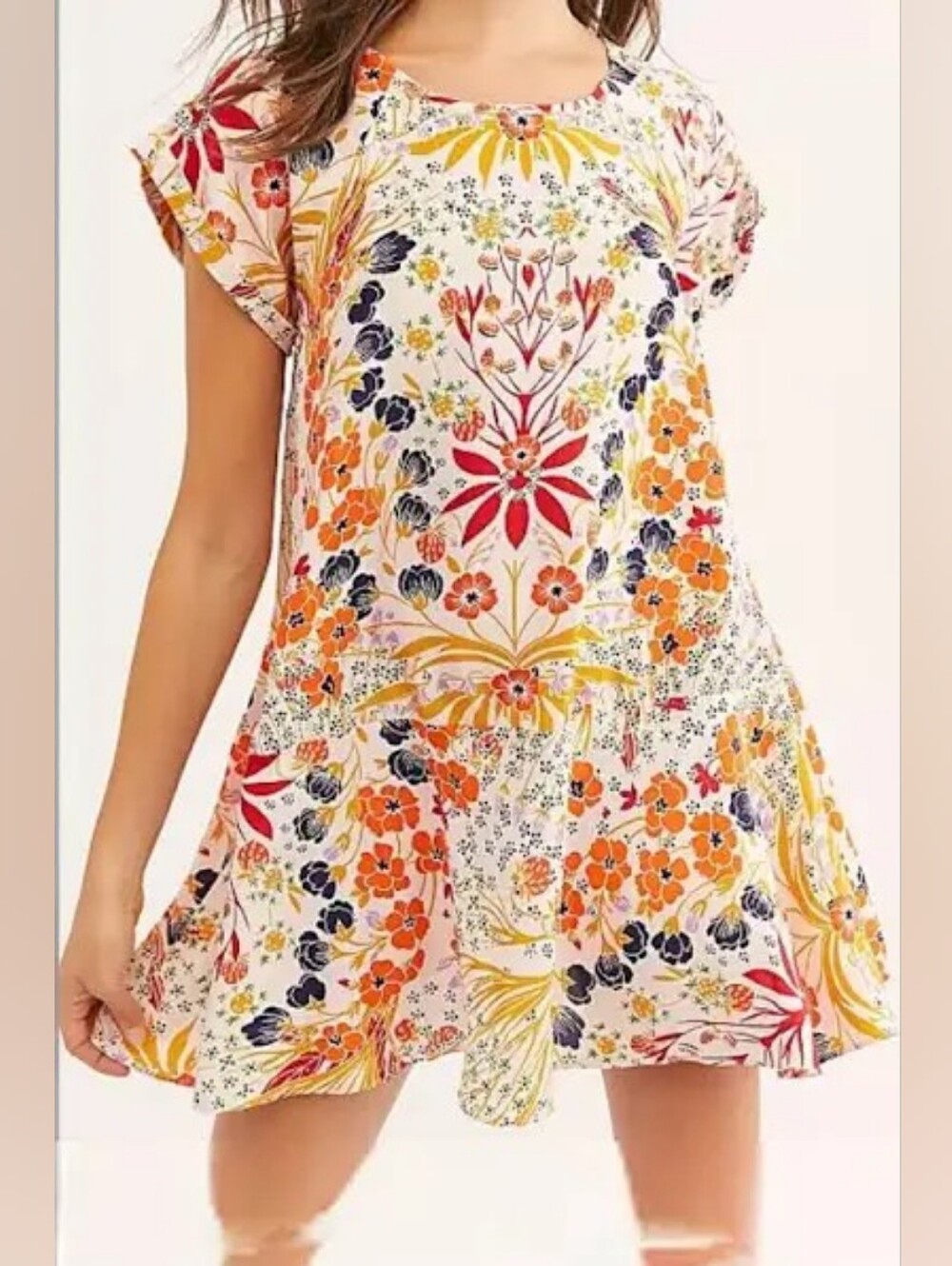 Free People Strawberry Fields Mini Swing Dress